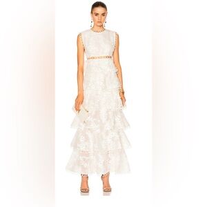 Zimmermann Winson Tiered White Maxi Dress, Zimmermann Size 2 (US 6-8)